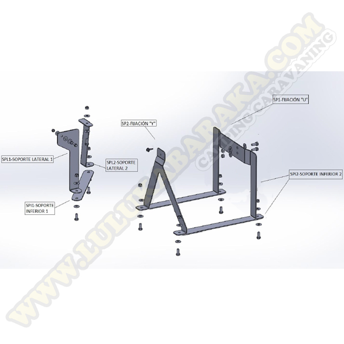 Kit sujeción depósito exterior T5/T6 57l.